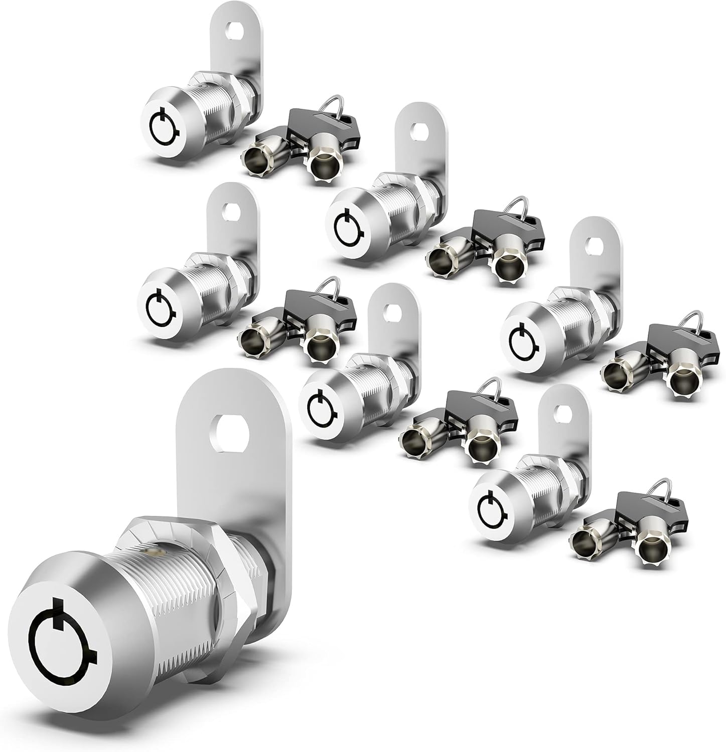 6 Pack Keyed Alike 1-1/8 Inch Zinc Alloy Cabinet Locks M948