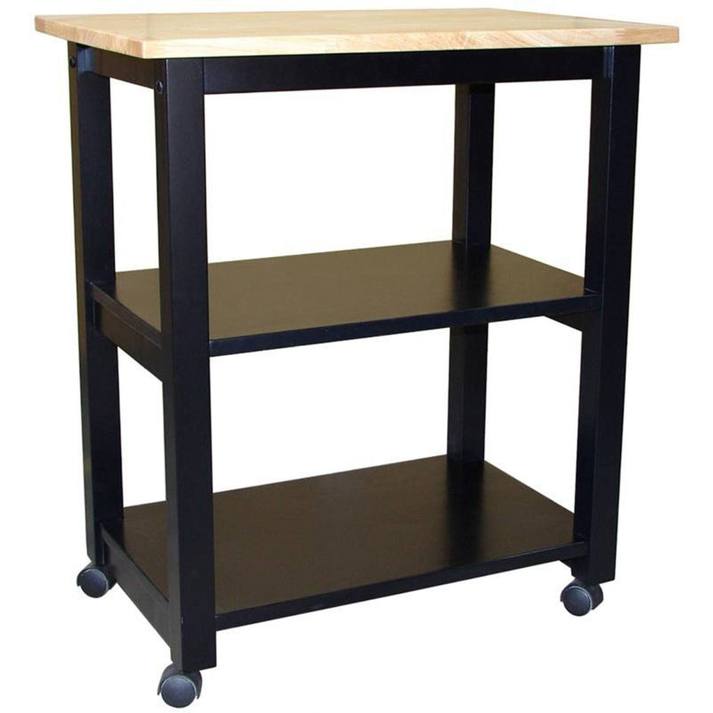 Black & Natural Microwave Cart V630207