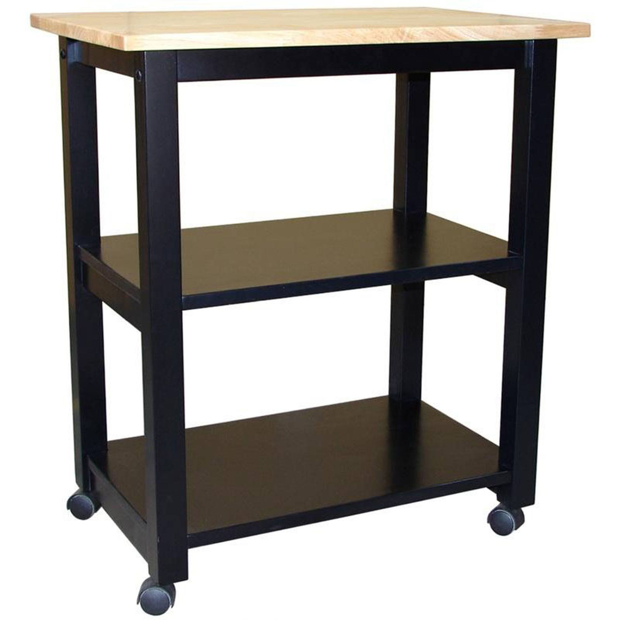 Black & Natural Microwave Cart V630207