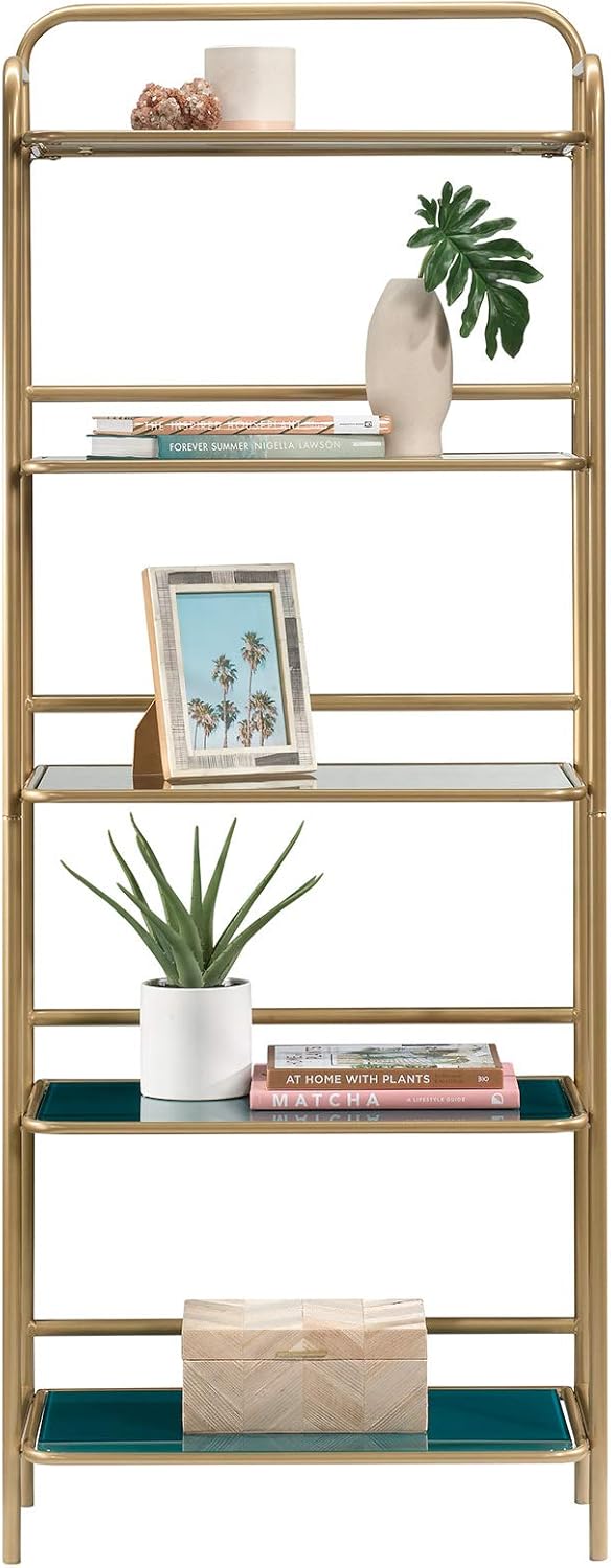 Satin Gold Finish Bookcase Y9216