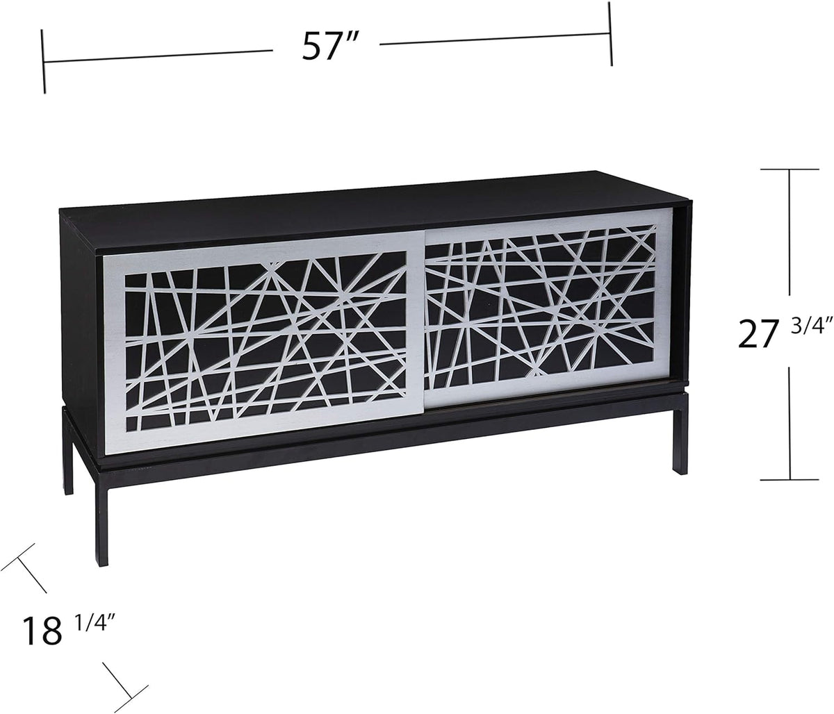 Black/Silver Media Cabinet W798005