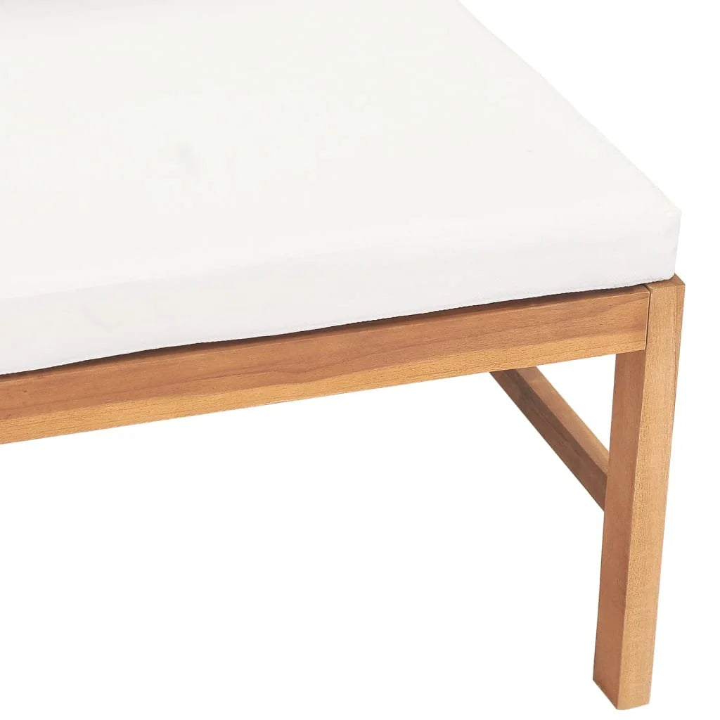 Cream Cushions Solid Teak Wood Sofa F3718