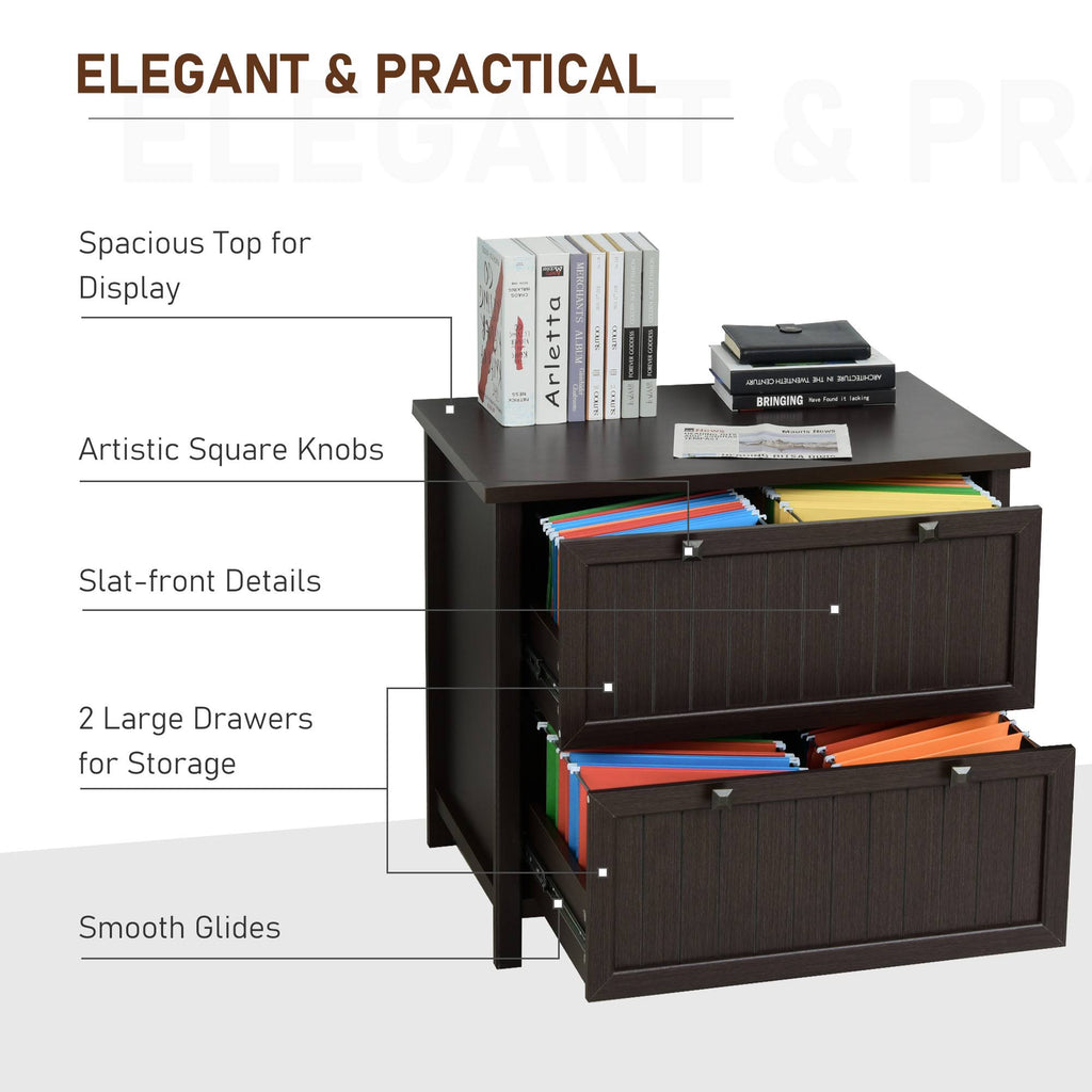 Brown Wooden 2-Drawer File Cabinet G483