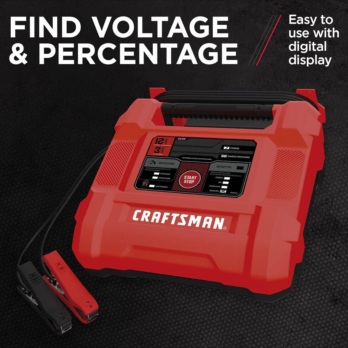 12A Automotive Battery Charger Red Pack of 2 D865643