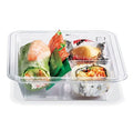 12 oz Clear Plastic Container with 3-Compartment Insert Tray and Lid, 100 Sets Q530