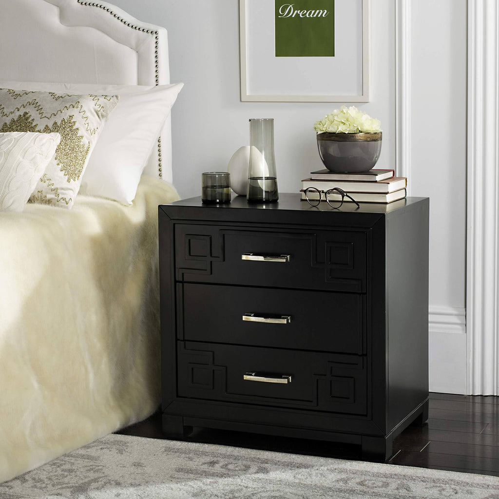 Three Drawer Greek Key Night Stand N27752
