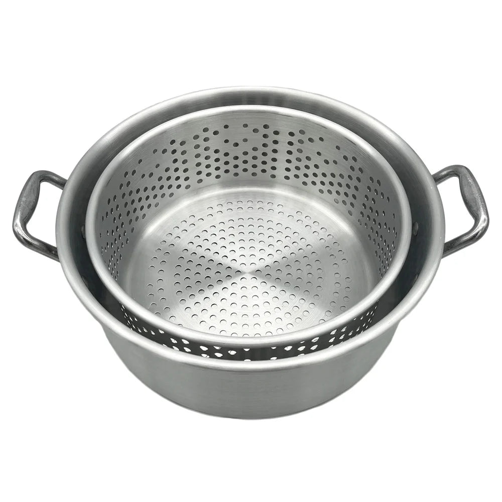 10.5 Qt. Aluminum Fryer Pot with Strainer Basket and Lid U9565