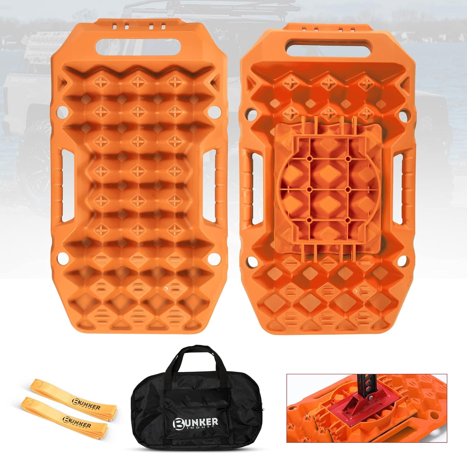 Red Off-Road Traction Boards 2 Pcs with Carry Bag Z137132