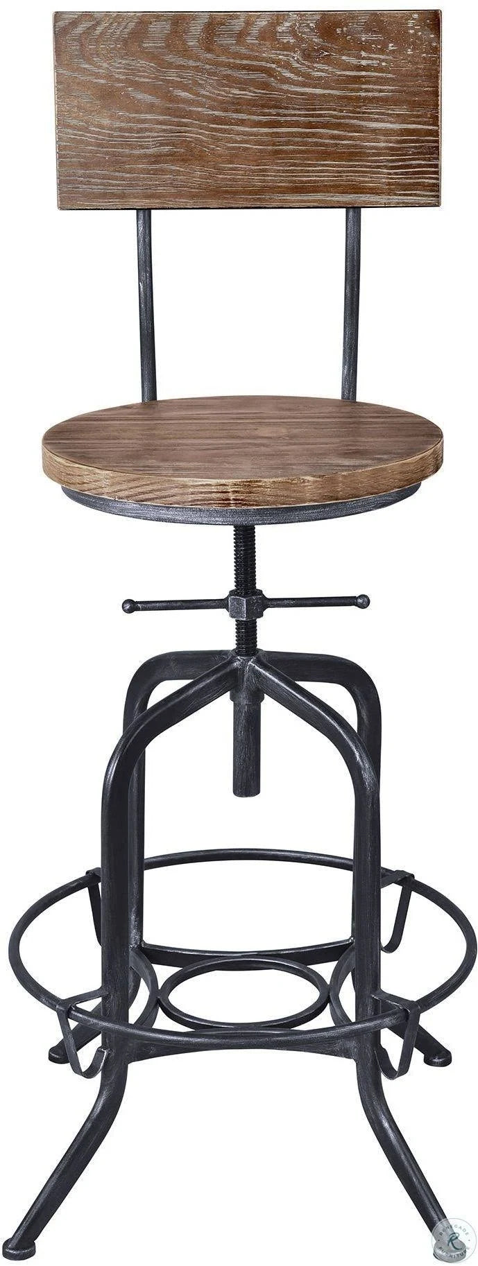Grey Pine Industrial Adjustable Barstool O9965