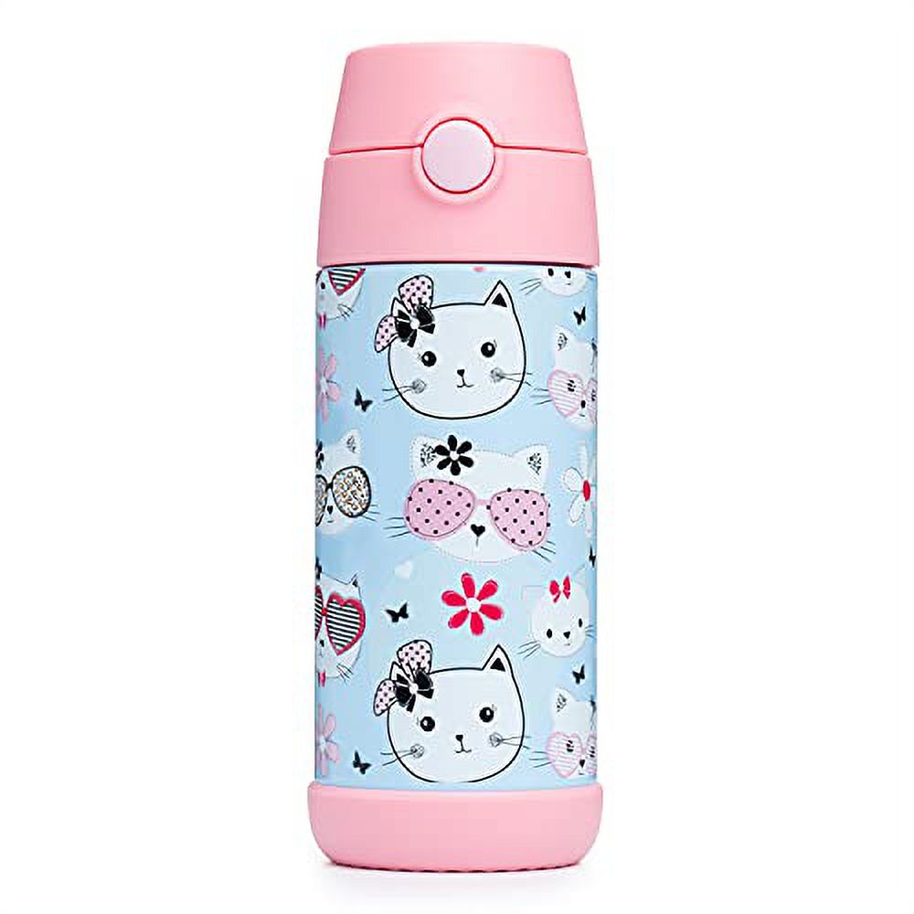 12oz Insulated Stainless Steel Kids Water Bottle with Straw X9360