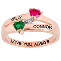 14K Rose Gold over Sterling Birthstone Heart Diamond Accent Ring F26039