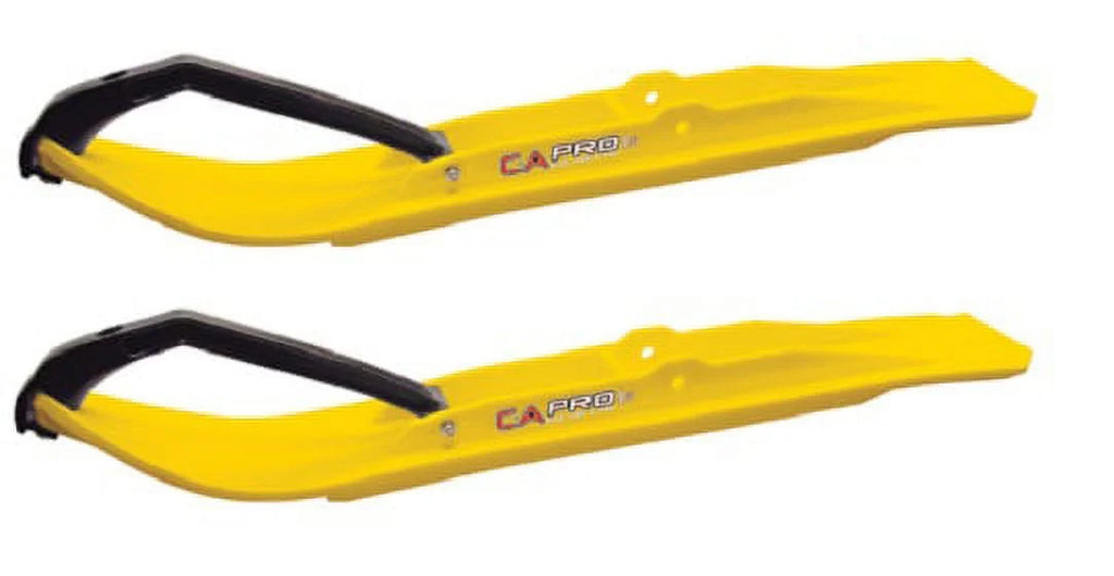 Yellow XT Snowmobile Skis with 8" Round Bars Complete Kit N8043