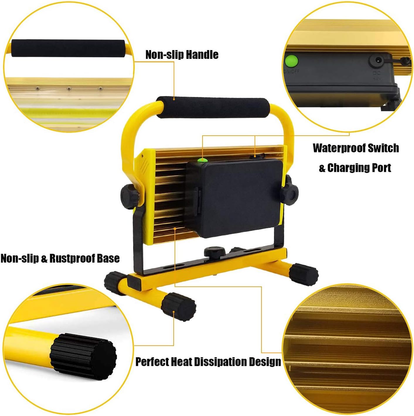 100W Waterproof Portable LED Work Light with Stand U330