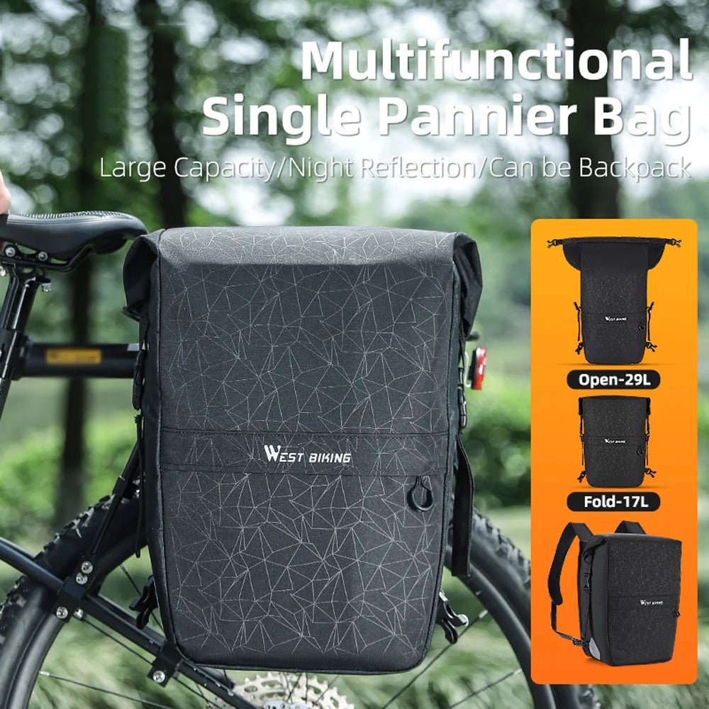 Oxford Cloth Expandable Bike Rear Seats Bag C439