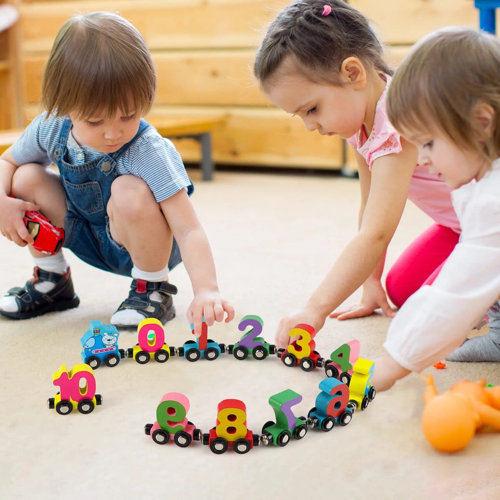Wooden Magnetic Train Building Blocks Puzzle Toys D425