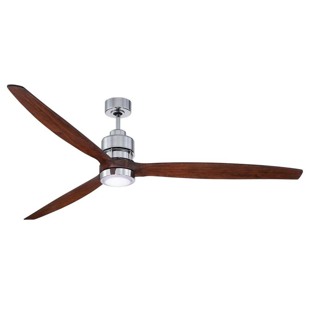 Chrome Walnut Blades Ceiling Fan S752220