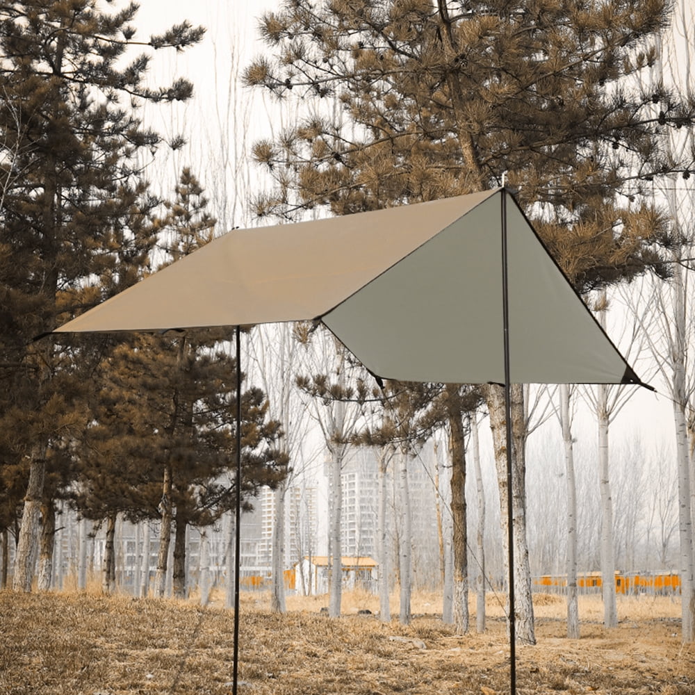 Waterproof Camping Tarp with Poles Q86906