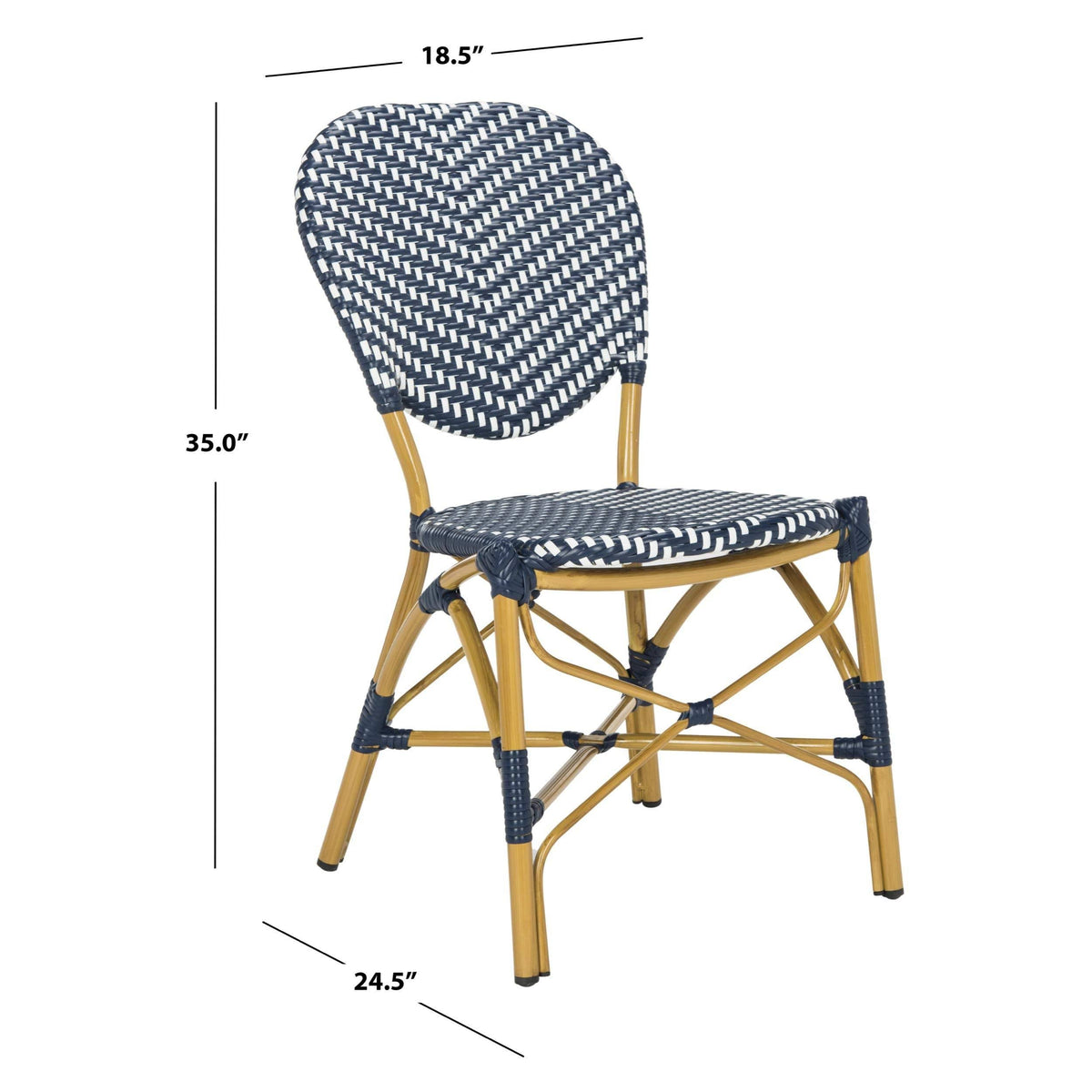 Navy/White Bistro Side Chair (Set of 2) K686776
