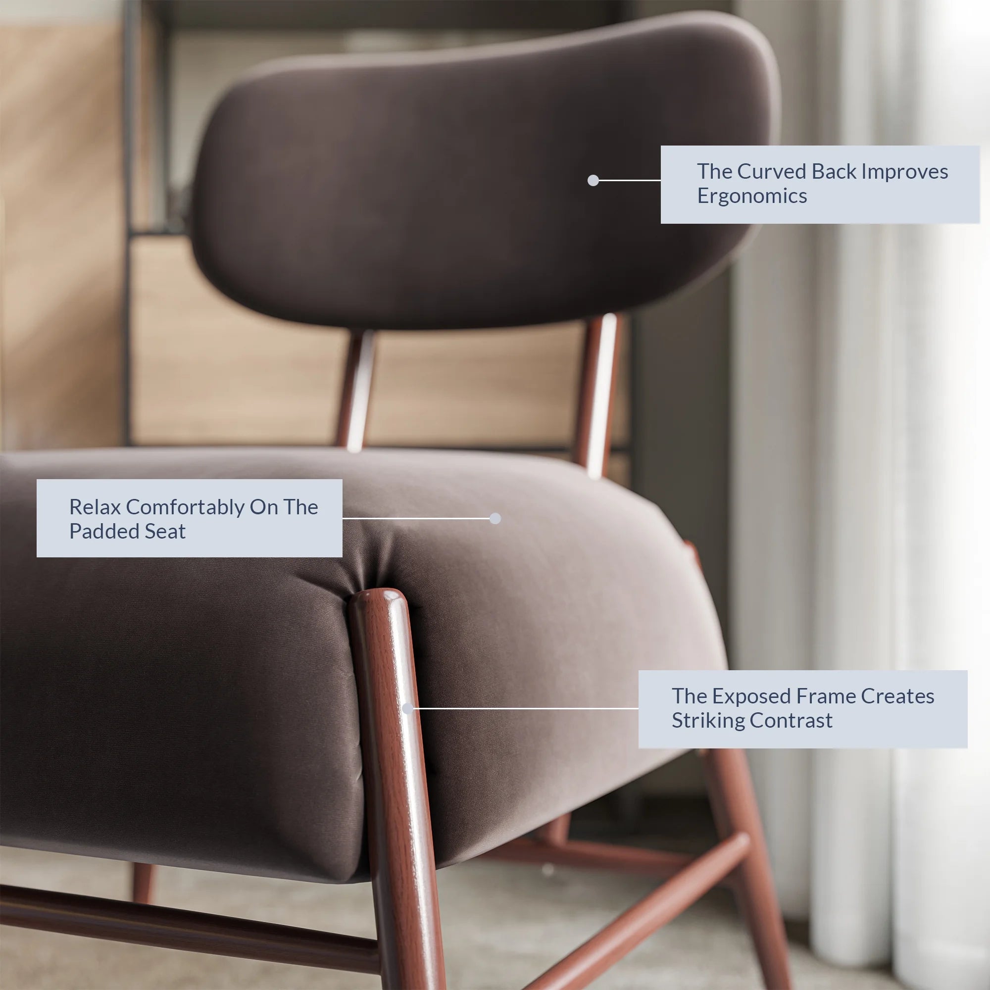 Espresso Velvet Accent Chair B43372