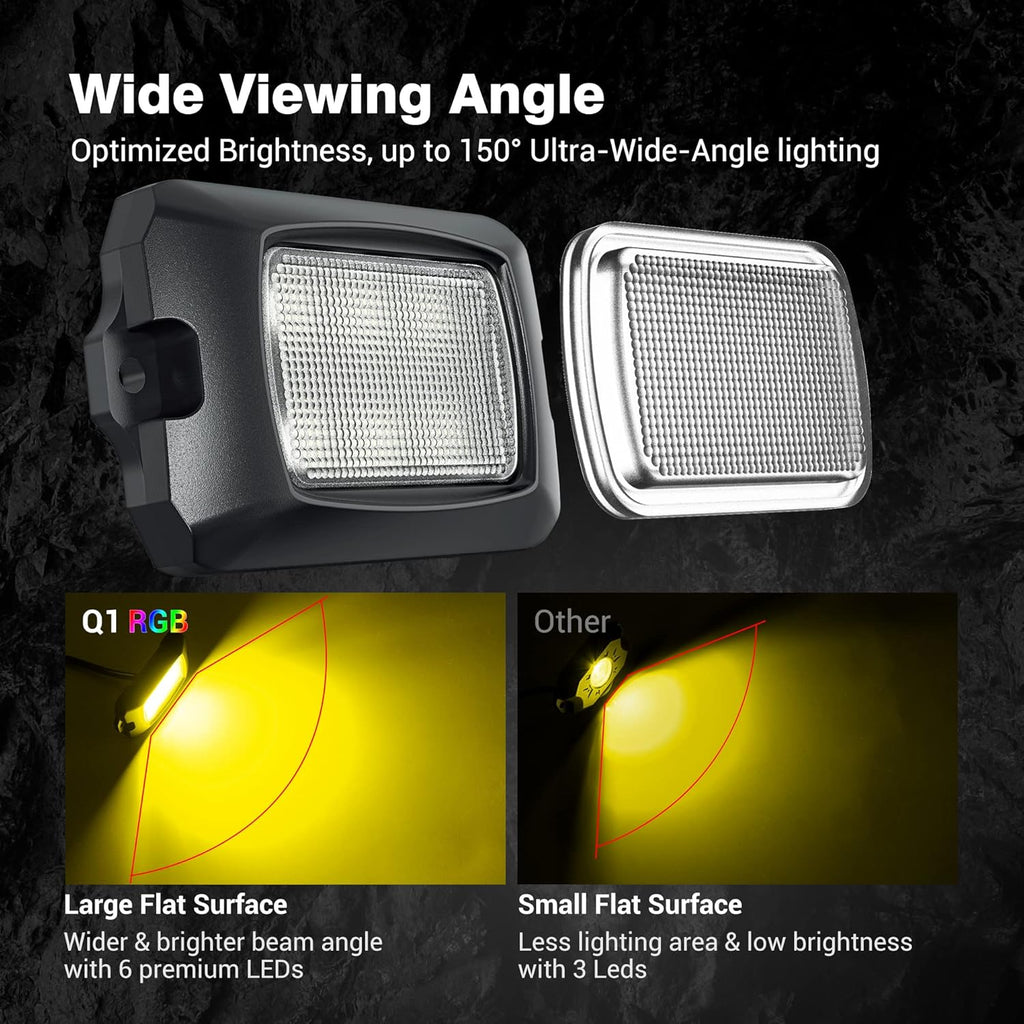 4 Pods Multicolor Waterproof LED Rock Lights with Remote Control J77402