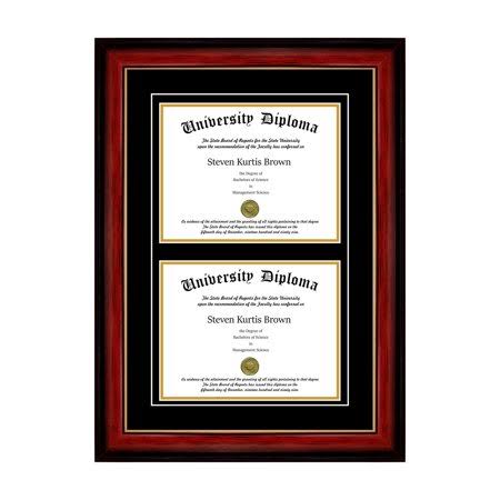 Double Diploma Frame with Double Matting Y1372