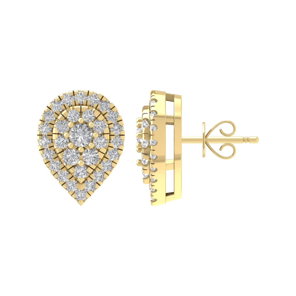 14K Yellow Gold Lab Grown Diamond Stud Earrings Q25781