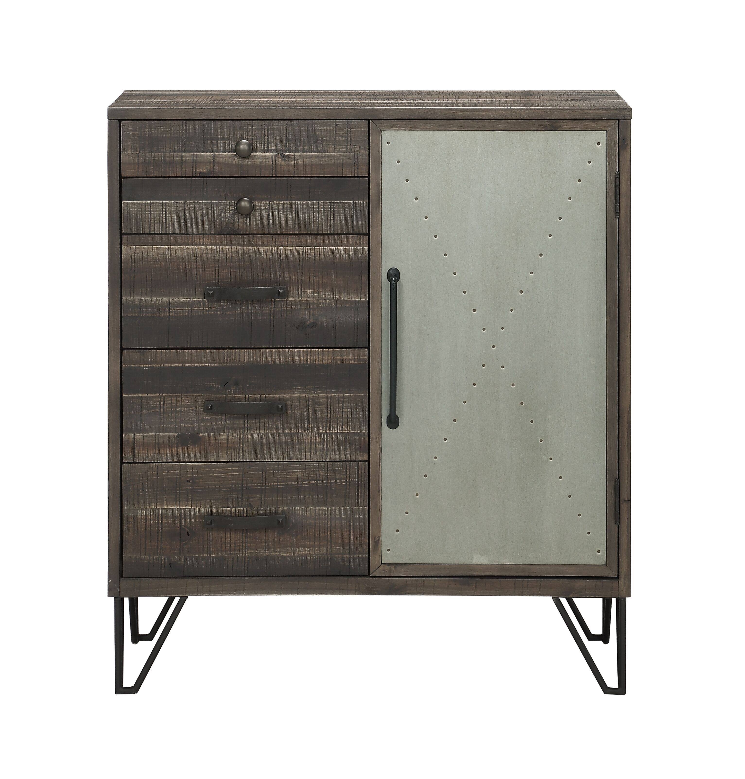 Brown One Door Five Drawer Cabinet I180