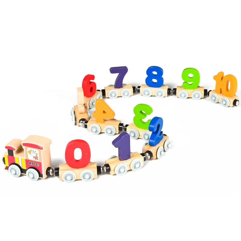 Wooden Magnetic Train Building Blocks Puzzle Toys D425