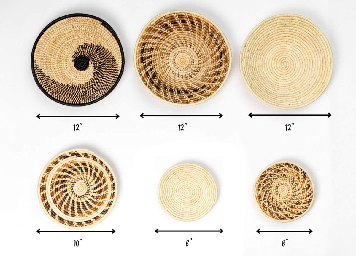 Set of 6 Handmade Woven Wall Baskets D48703