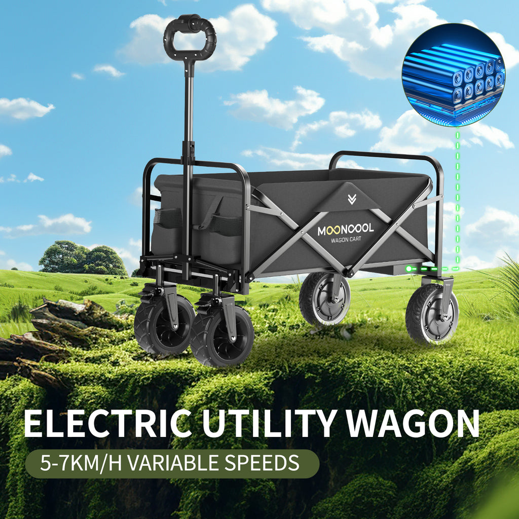 Foldable Electric Beach Cart with Side Pockets W36766